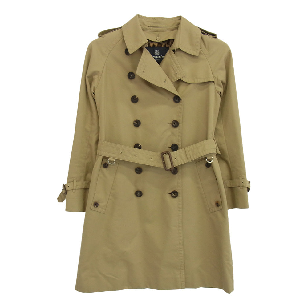 Aquascutum アクアスキュータム レオパード柄ライナー付き トレンチ コート ベージュ系 6【中古】