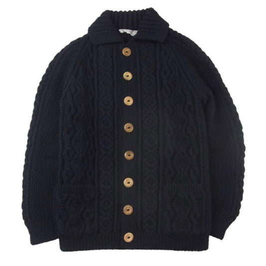 INVERALLAN インバーアラン 茶タグ 3A ウール カーディガン ブラック系【中古】