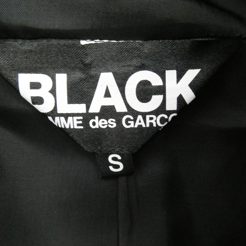 BLACK COMME des GARCONS ブラックコムデギャルソン 17AW 1T-J019 ウールフラノ ドッキング フリルギャザー コート ブラック系 S【中古】