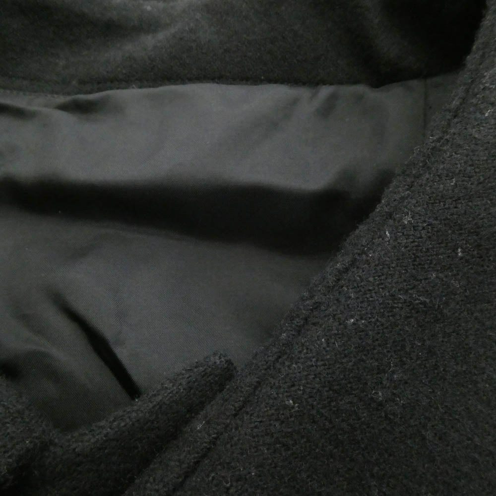 BLACK COMME des GARCONS ブラックコムデギャルソン 17AW 1T-J019 ウールフラノ ドッキング フリルギャザー コート ブラック系 S【中古】