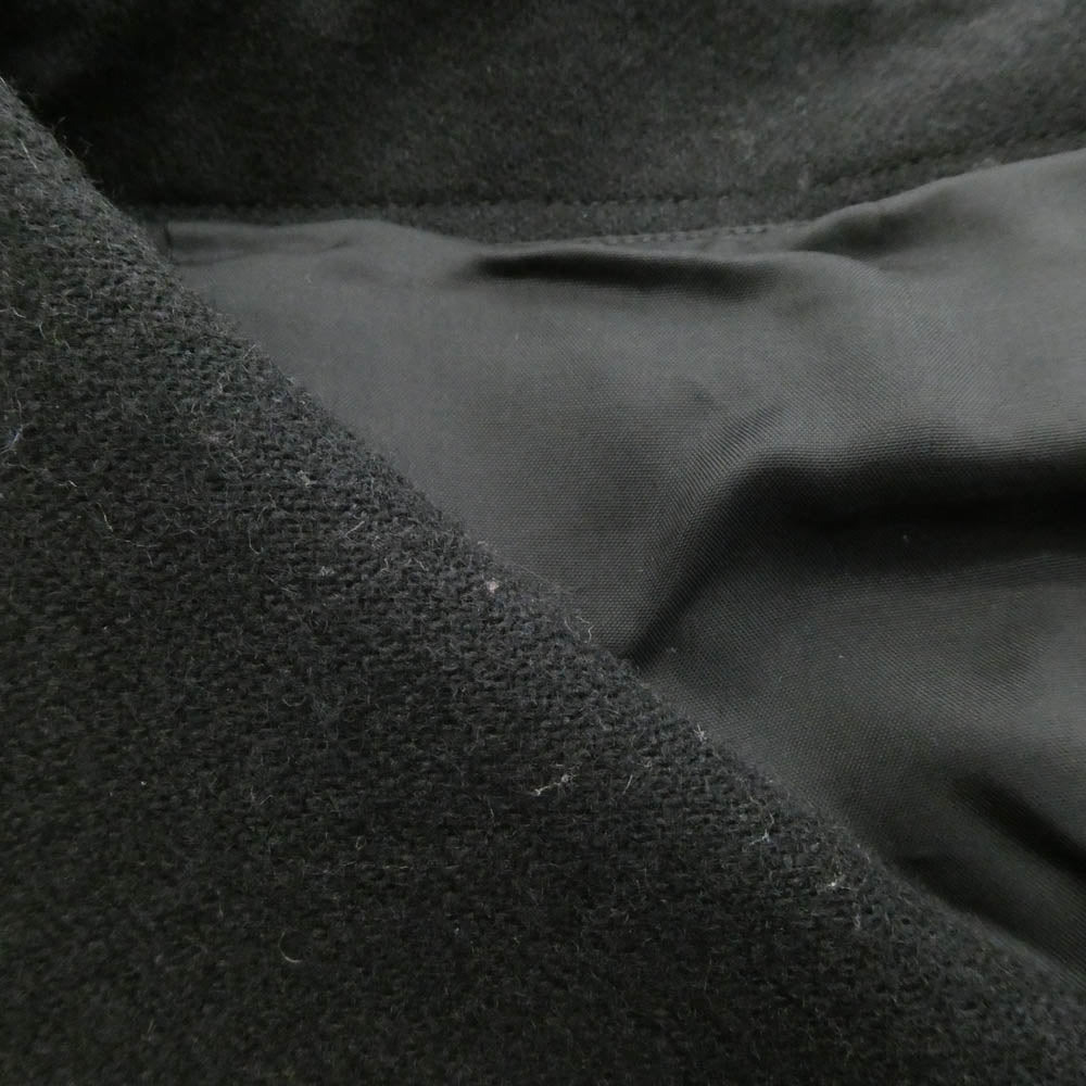 BLACK COMME des GARCONS ブラックコムデギャルソン 17AW 1T-J019 ウールフラノ ドッキング フリルギャザー コート ブラック系 S【中古】