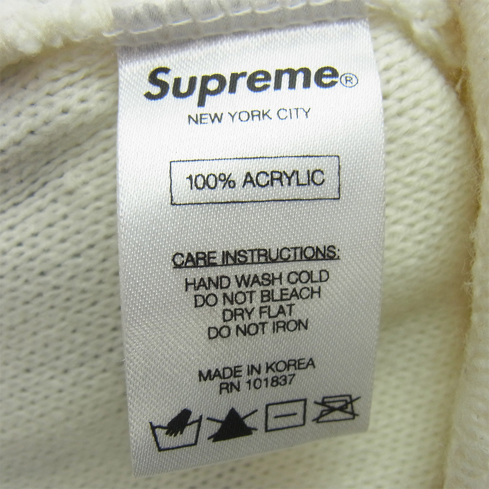 Supreme シュプリーム 14AW Jacquard Logo Beanie ジャガードロゴ ビーニー ニットキャップ 帽子 オフホワイト系【中古】