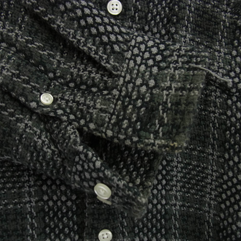 Supreme シュプリーム 23SS basket weave plaid shirt バスケット ウィーブ チェック 長袖シャツ モスグリーン系 M【中古】