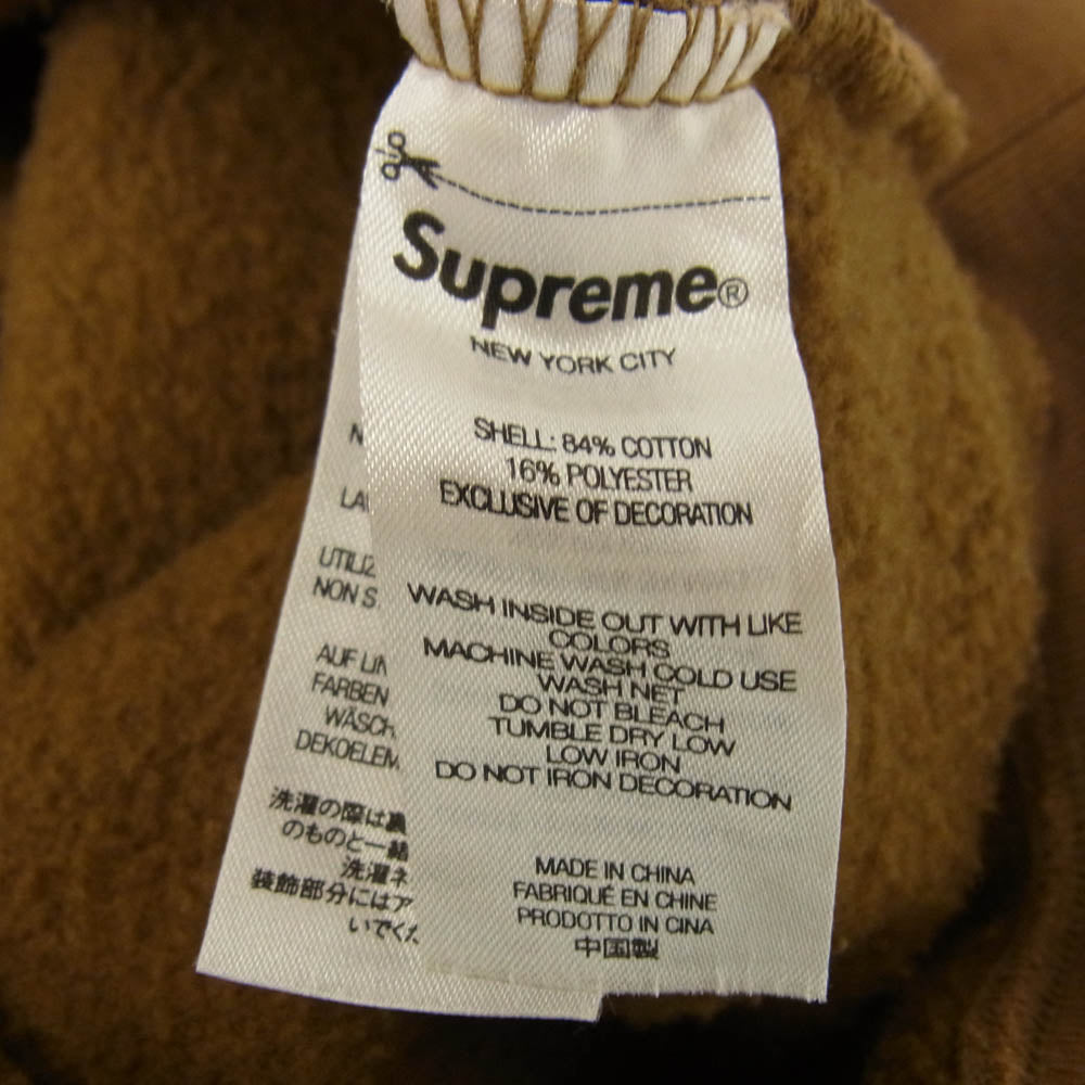 Supreme シュプリーム 22AW × New York Yankees ニューヨーク ヤンキース Kanji Hooded Sweatshirt カンジ フーディー スウェットシャツ プルオーバーパーカー ブラウン系 XL【中古】