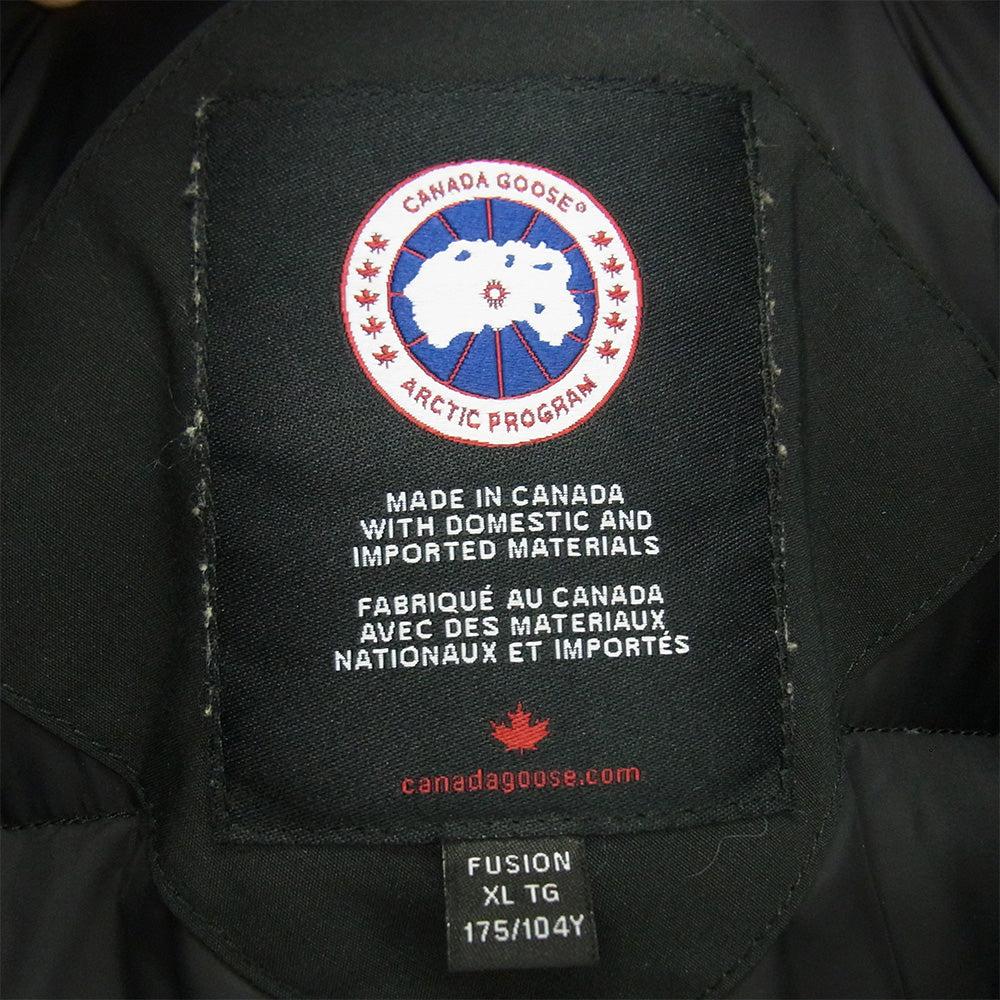CANADA GOOSE カナダグース 3426MA カナダグースジャパンタグ CHATEAU PARKA シャトー パーカー ファー フーデッド ダウンジャケット ブラック系 XL【中古】