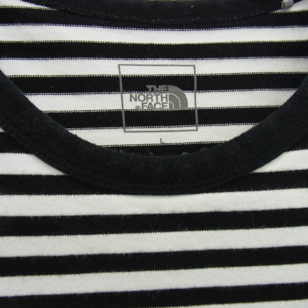 THE NORTH FACE ノースフェイス NT32253 S/S Multi Border Tee ショートスリーブマルチボーダーティー 半袖 ボーダー カットソー Tシャツ ブラック系 ホワイト系 L【中古】