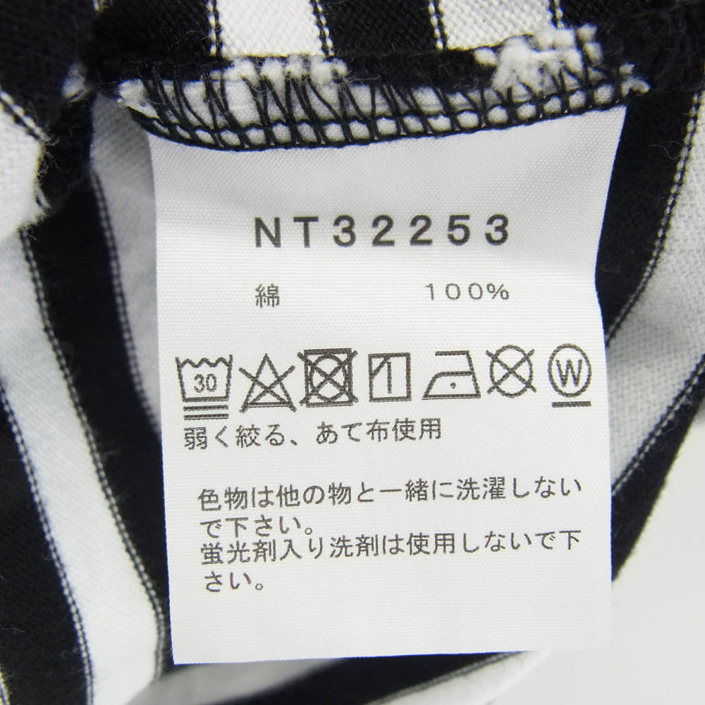 THE NORTH FACE ノースフェイス NT32253 S/S Multi Border Tee ショートスリーブマルチボーダーティー 半袖 ボーダー カットソー Tシャツ ブラック系 ホワイト系 L【中古】