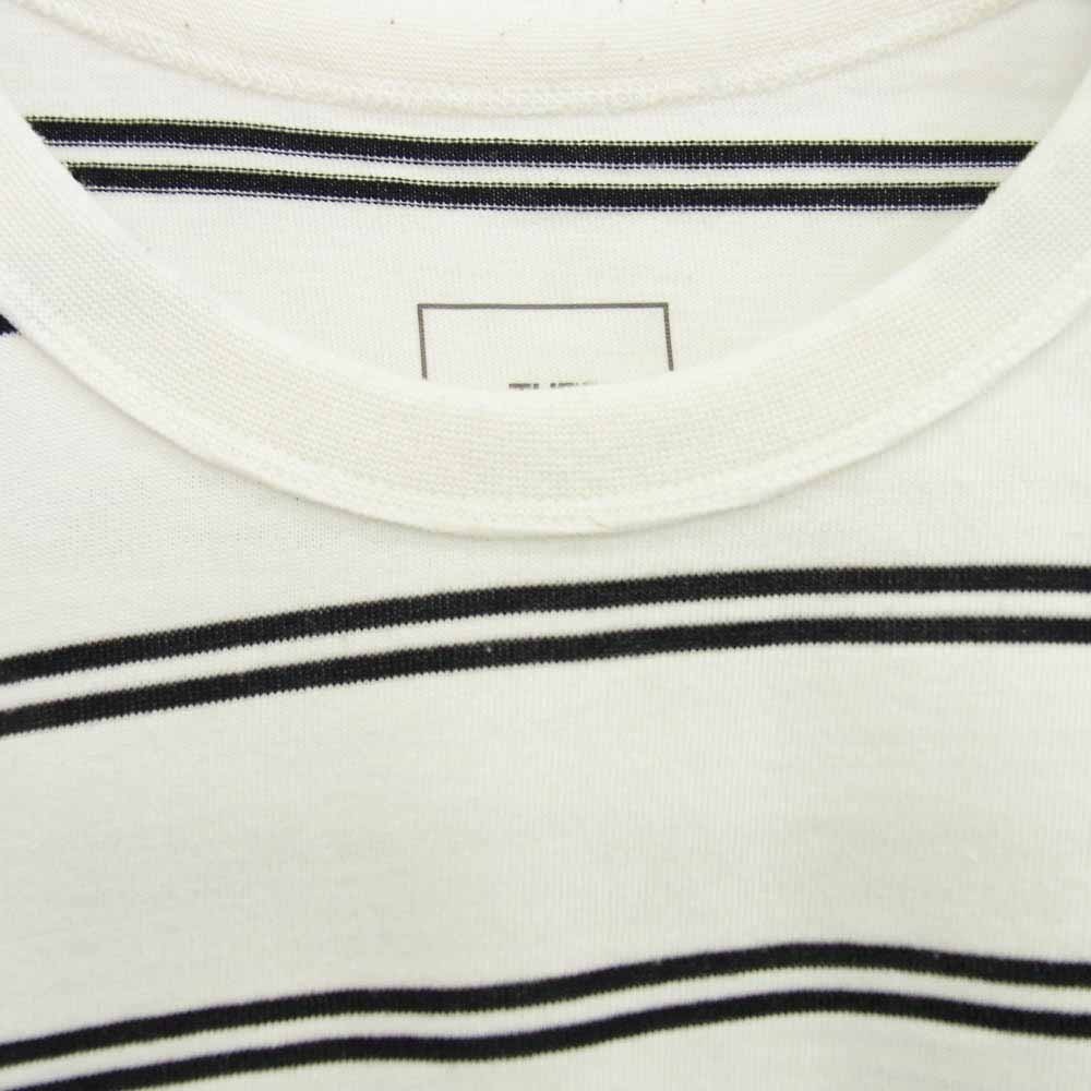 THE NORTH FACE ノースフェイス NT12396 S/S FREE RUN BORDER CREW ショート スリーブ ランボーダー クルー 半袖 ボーダー カットソー Tシャツ ホワイト系 L【中古】