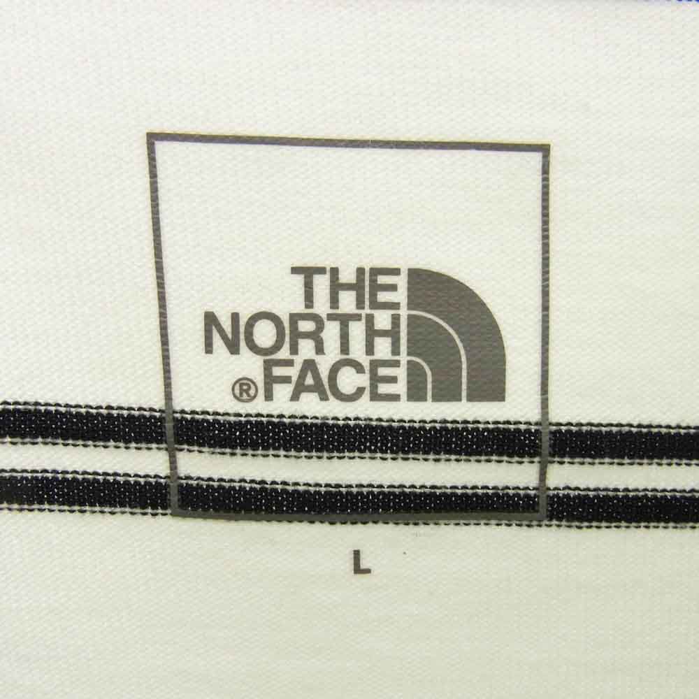 THE NORTH FACE ノースフェイス NT12396 S/S FREE RUN BORDER CREW ショート スリーブ ランボーダー クルー 半袖 ボーダー カットソー Tシャツ ホワイト系 L【中古】