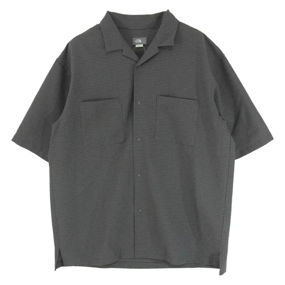 THE NORTH FACE ノースフェイス NR22160 S/S Seersucker Vent Mesh Shirt ショートスリーブシアサッカーベントメッシュシャツ グレー系 L【美品】【中古】