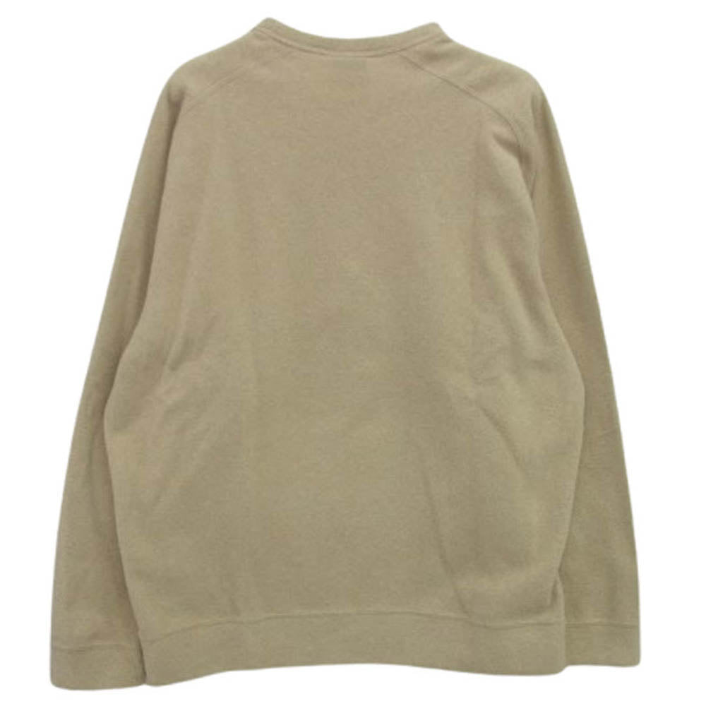 THE NORTH FACE ノースフェイス NL72231 Micro Fleece CREW マイクロフリースクルー ロゴ刺繍 ベージュ系 L【中古】