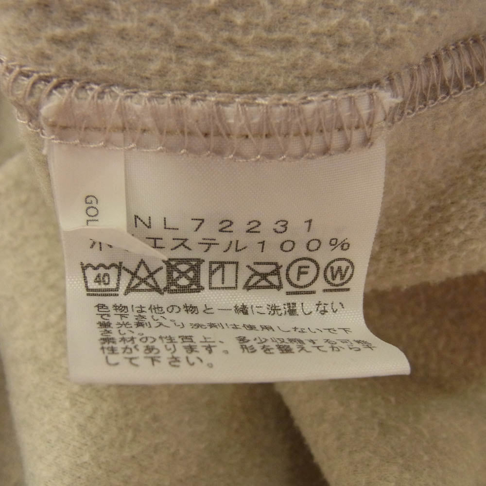 THE NORTH FACE ノースフェイス NL72231 Micro Fleece CREW マイクロフリースクルー ロゴ刺繍 ベージュ系 L【中古】