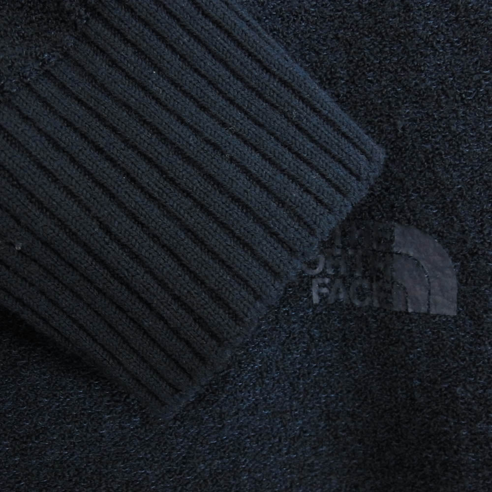 THE NORTH FACE ノースフェイス NT62296 Comfortive Wool Trainer コンフォーティブウール トレーナー ロゴ刺繍 ネイビー系 L【中古】