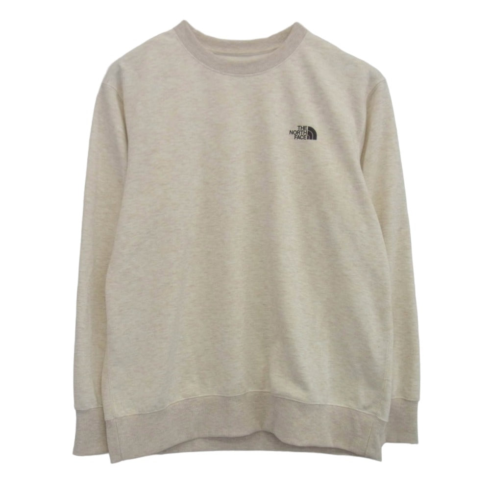 THE NORTH FACE ノースフェイス NT82392 Recycled Polyester Pile Knit Recycled Polyester Pile Knit ロゴ プリント クルーネック スウェット ホワイト系 L【中古】