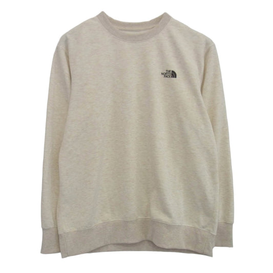 THE NORTH FACE ノースフェイス NT82392 Recycled Polyester Pile Knit Recycled Polyester Pile Knit ロゴ プリント クルーネック スウェット ホワイト系 L【中古】