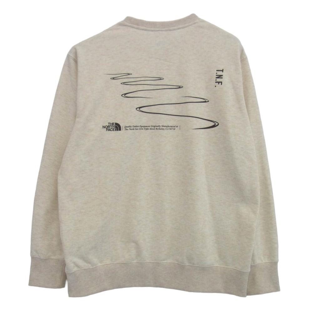 THE NORTH FACE ノースフェイス NT82392 Recycled Polyester Pile Knit Recycled Polyester Pile Knit ロゴ プリント クルーネック スウェット ホワイト系 L【中古】