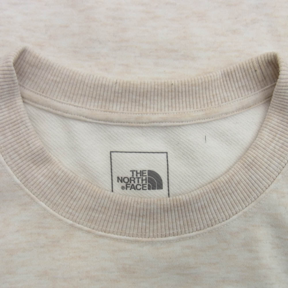 THE NORTH FACE ノースフェイス NT82392 Recycled Polyester Pile Knit Recycled Polyester Pile Knit ロゴ プリント クルーネック スウェット ホワイト系 L【中古】