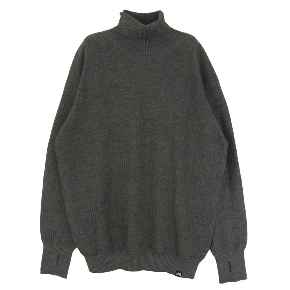 THE NORTH FACE ノースフェイス NT92201 Globefit High Neck グローブ フィット ハイネック ニット セーター グレー系 L【中古】