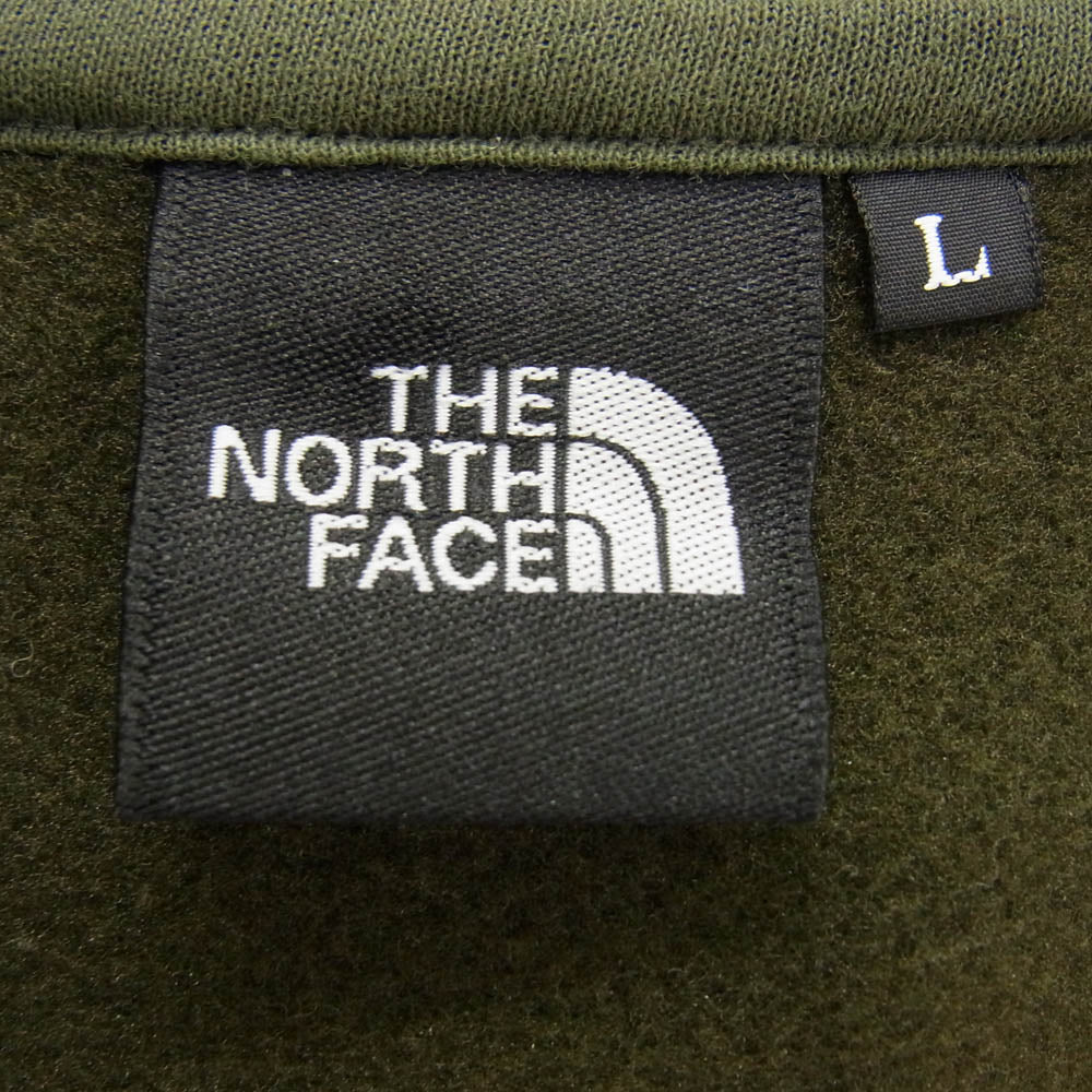 THE NORTH FACE ノースフェイス NT62349 SQUARE LOGO FULLZIP スクエアロゴ フルジップ スウェット フーディー 裏起毛 スウェットパーカー カーキ系 L【美品】【中古】