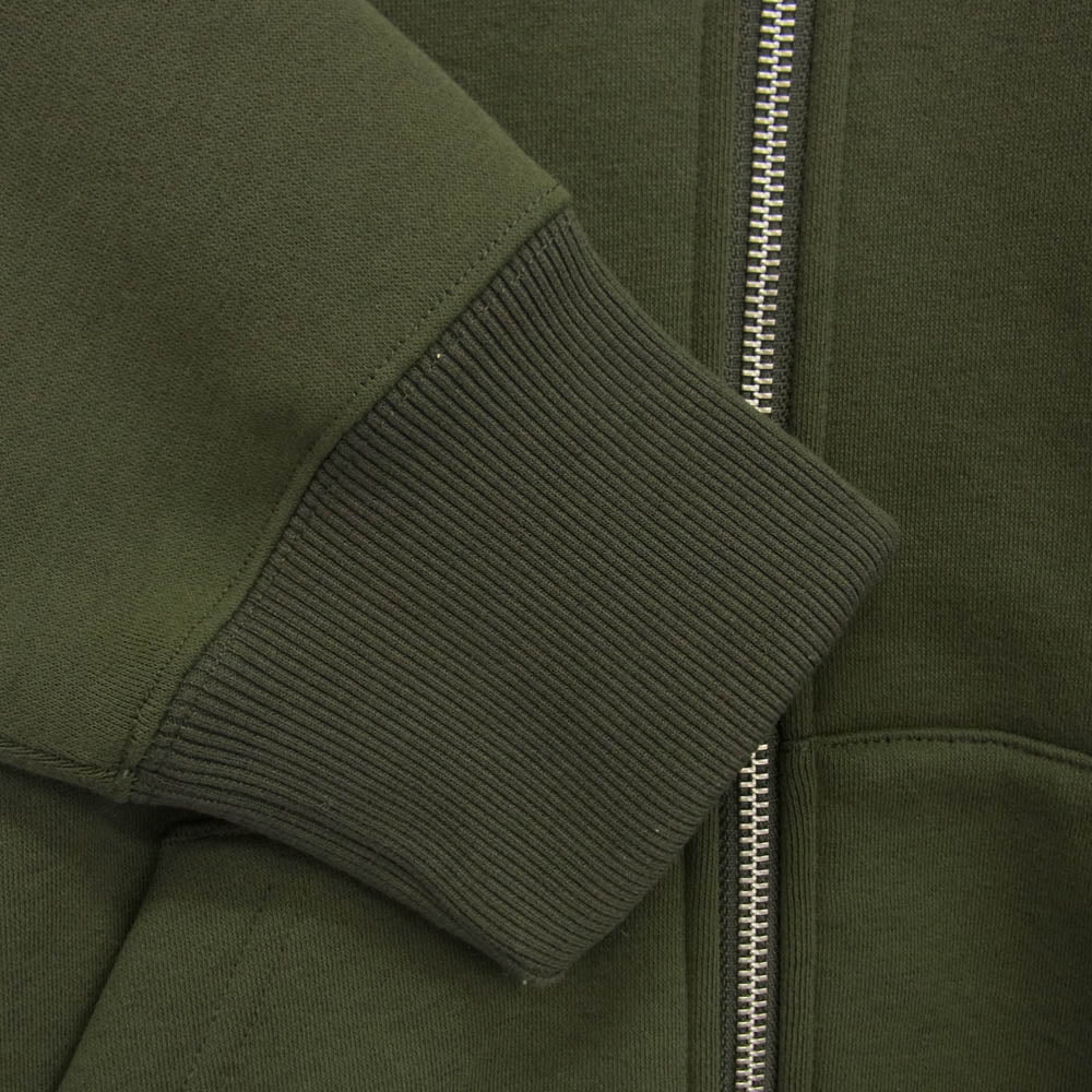 THE NORTH FACE ノースフェイス NT62349 SQUARE LOGO FULLZIP スクエアロゴ フルジップ スウェット フーディー 裏起毛 スウェットパーカー カーキ系 L【美品】【中古】