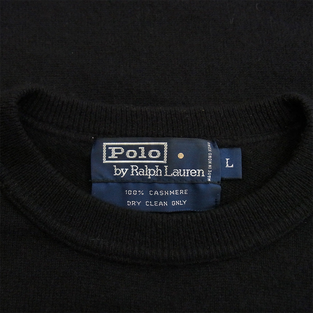 RALPH LAUREN ラルフローレン CASHMERE カシミア 100% ニット ブラック系 L【中古】
