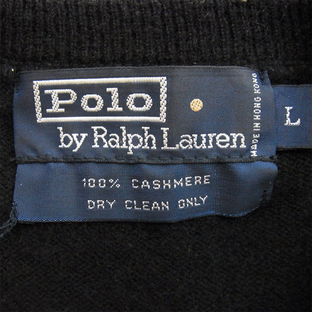 RALPH LAUREN ラルフローレン CASHMERE カシミア 100% ニット ブラック系 L【中古】