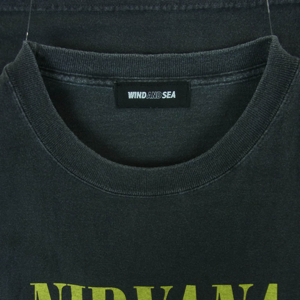 WIND AND SEA ウィンダンシー 25SS WDS-O-NVN-25-Q4-01 NIRVANA SMILEY S/S TEE ニルヴァーナ スマイリー 半袖 Tシャツ ダークグレー系 BLACK S【中古】