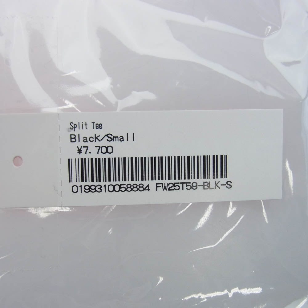 Supreme シュプリーム 25AW Split Tee スプリット 半袖Tシャツ ブラック系 S【極上美品】【中古】