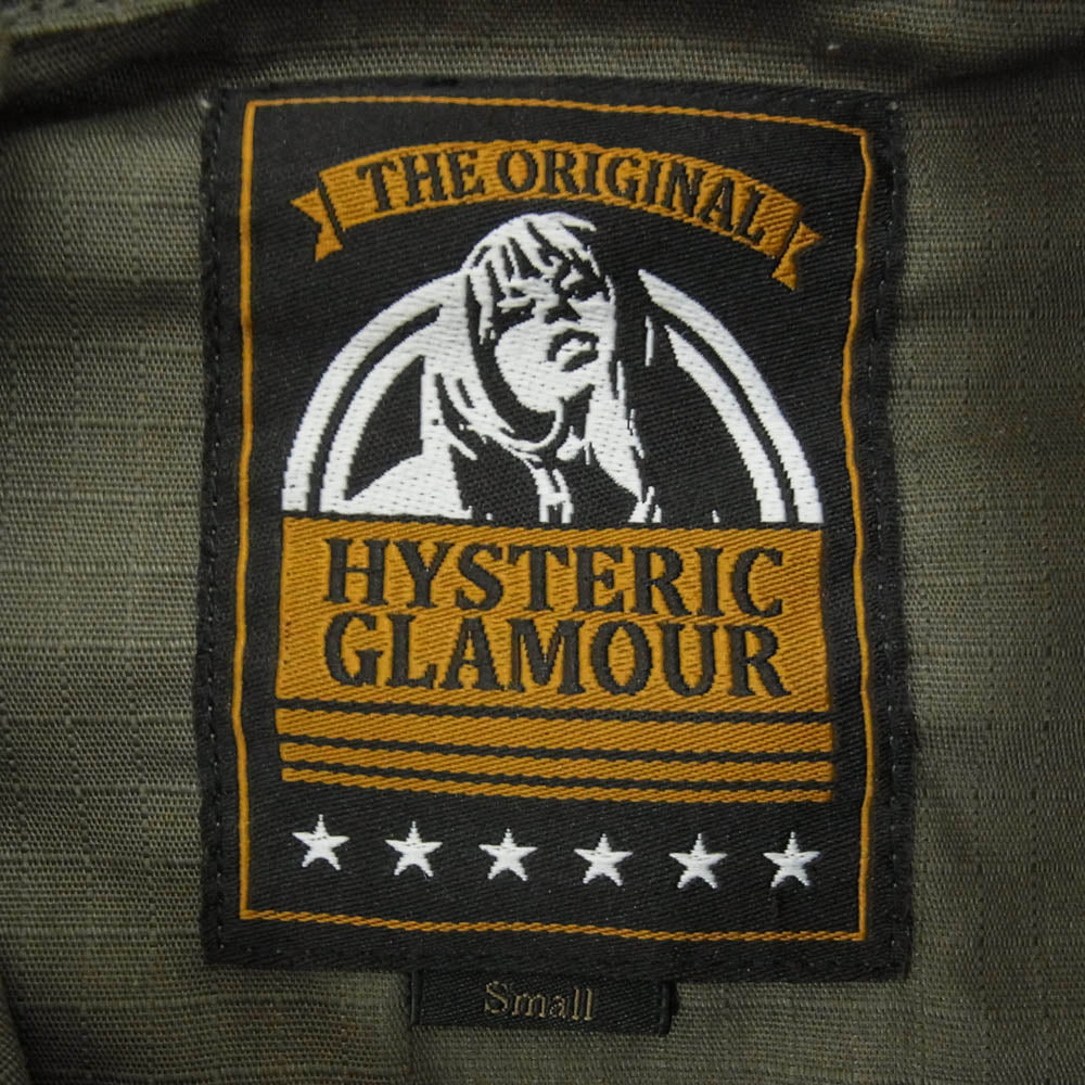 HYSTERIC GLAMOUR ヒステリックグラマー 02201AH07 SIX STARS刺繍 サファリジャケット ミリタリーシャツ グリーン系 S【美品】【中古】