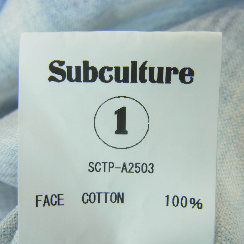 SUBCULTURE サブカルチャー 25AW SCTP-A2503 COTTON PRINT SHIRT コットン プリント シャツ オンブレチェック ネル 長袖 ブルー系 1【美品】【中古】