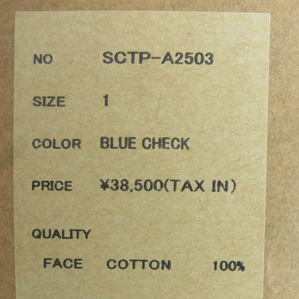 SUBCULTURE サブカルチャー 25AW SCTP-A2503 COTTON PRINT SHIRT コットン プリント シャツ オンブレチェック ネル 長袖 ブルー系 1【美品】【中古】