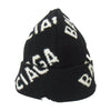 BALENCIAGA バレンシアガ 558950 T1471 Allover Logo Beanie ARCHETYPE SINCE2017 オールオーバー ロゴ総柄 ニットキャップ ビーニー 帽子 ブラック系 55/61【中古】