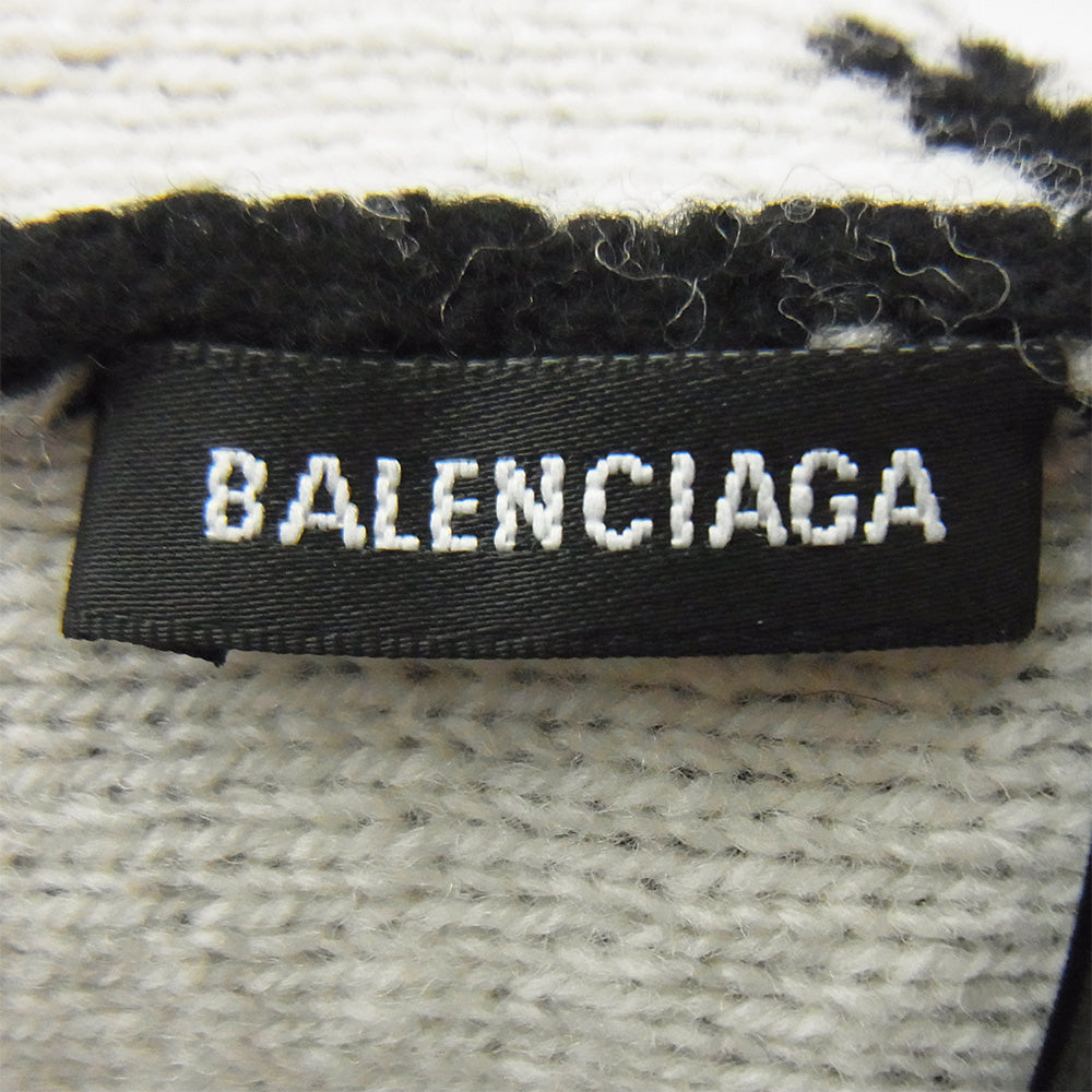 BALENCIAGA バレンシアガ 558950 T1471 Allover Logo Beanie ARCHETYPE SINCE2017 オールオーバー ロゴ総柄 ニットキャップ ビーニー 帽子 ブラック系 55/61【中古】