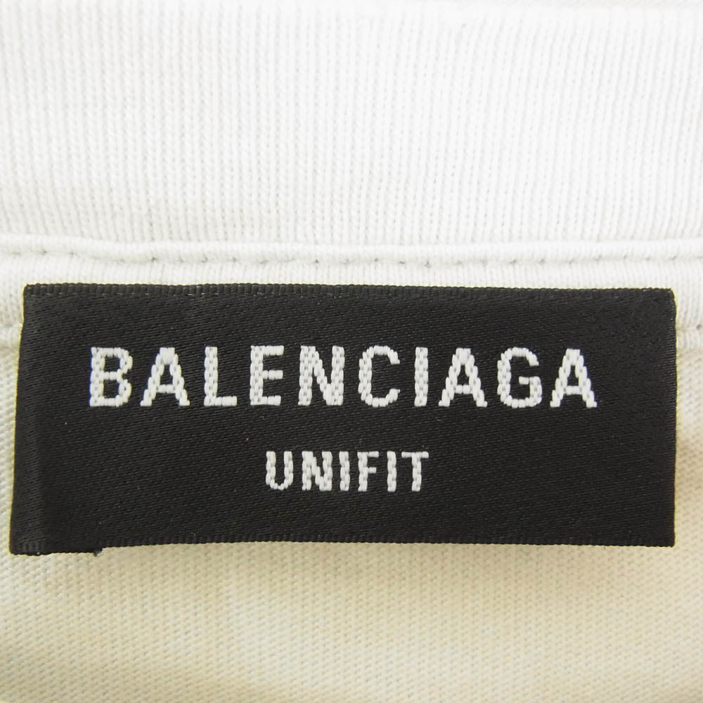 BALENCIAGA バレンシアガ 661705 TKVF1 Hi MY NAME IS デストロイ加工 ダメージ加工 半袖 Tシャツ カットソー ホワイト系 M【中古】