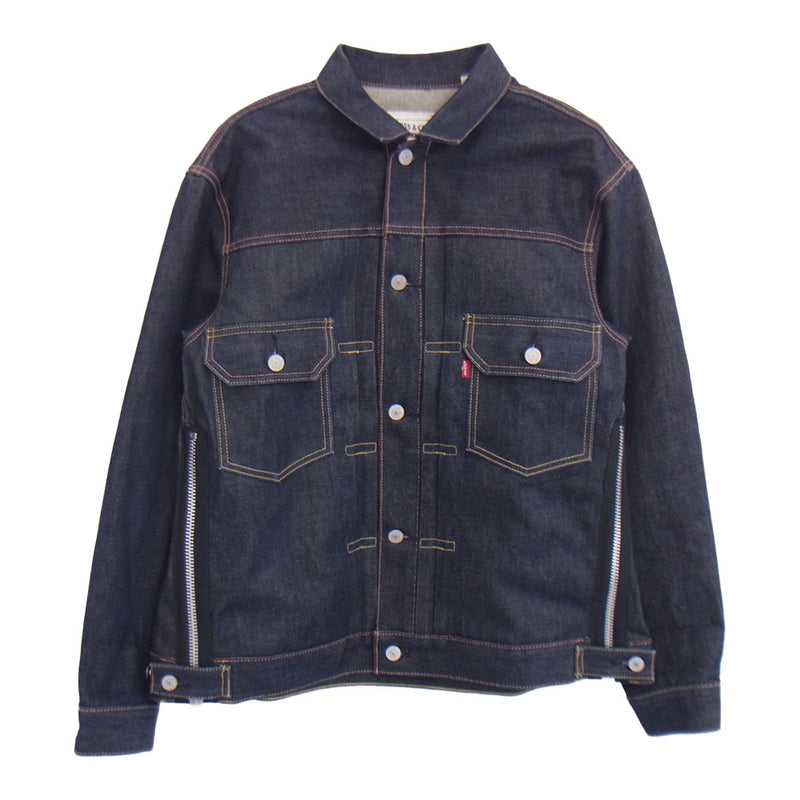 Sacai サカイ 17AW × LEVI’S リーバイス サイドジップ デニム ジャケット インディゴブルー系 S【美品】【中古】