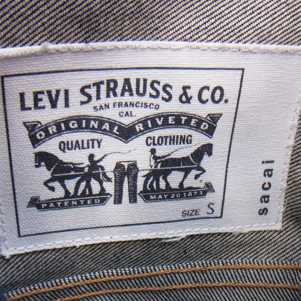 Sacai サカイ 17AW × LEVI’S リーバイス サイドジップ デニム ジャケット インディゴブルー系 S【美品】【中古】