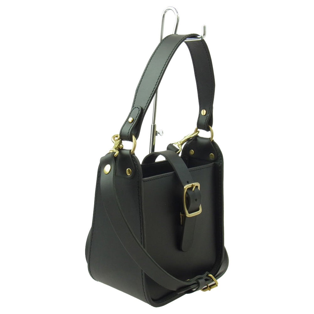 HERZ ヘルツ BE-2510 Begin ビギン 2way レザーハンド バッグ ブラック系【極上美品】【中古】