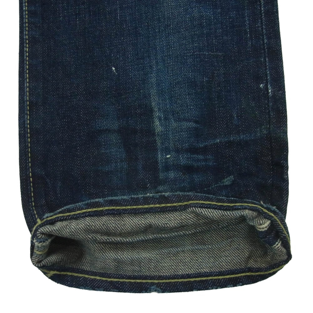 PLEIN プレーン B/V THIN ダメージ リペア加工 デニム パンツ コットン 日本製 インディゴブルー系 2【中古】