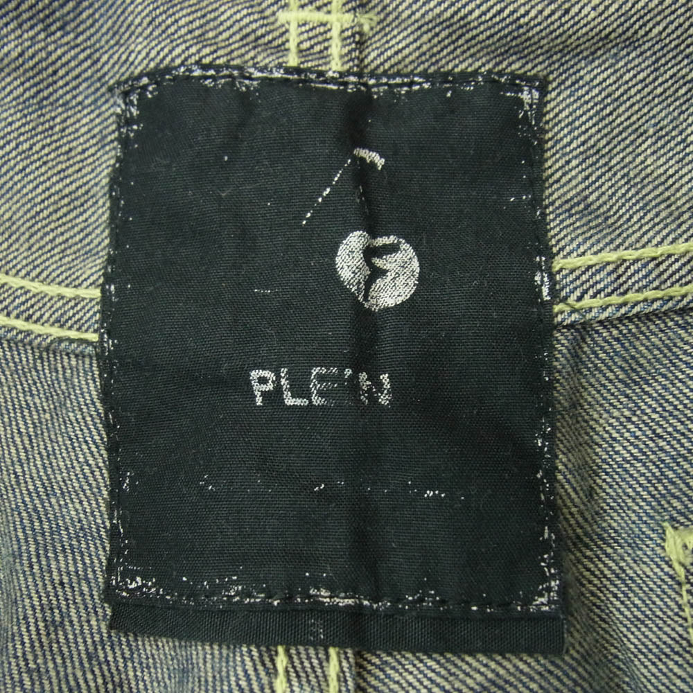 PLEIN プレーン PL09AW-DP05 ダメージ リペア加工 デニムパンツ インディゴブルー系 3【中古】
