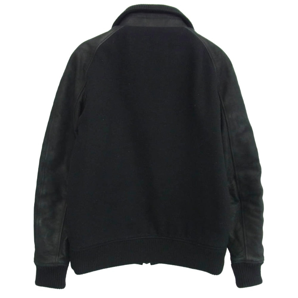 PLEIN プレーン PL14AW-JK01 レザースリーブ ウール ジップジャケット スタジャン ブラック系 3【中古】