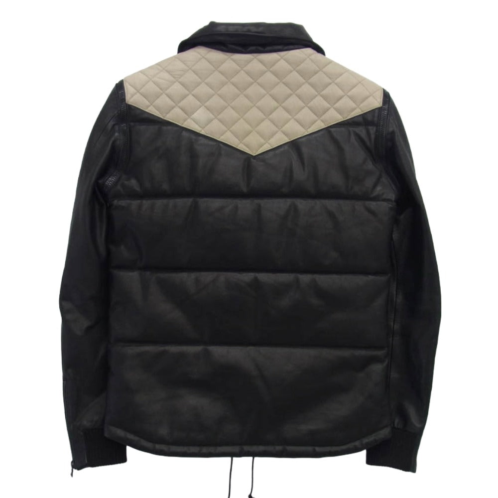 PLEIN プレーン PL09AW-JK08 ヨーク切替 レザー 中綿 ジャケット ベスト アーム着脱 ブラック系 2【中古】