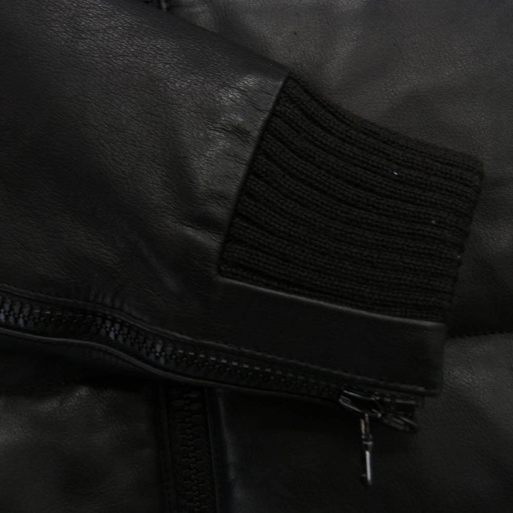 PLEIN プレーン PL09AW-JK08 ヨーク切替 レザー 中綿 ジャケット ベスト アーム着脱 ブラック系 2【中古】