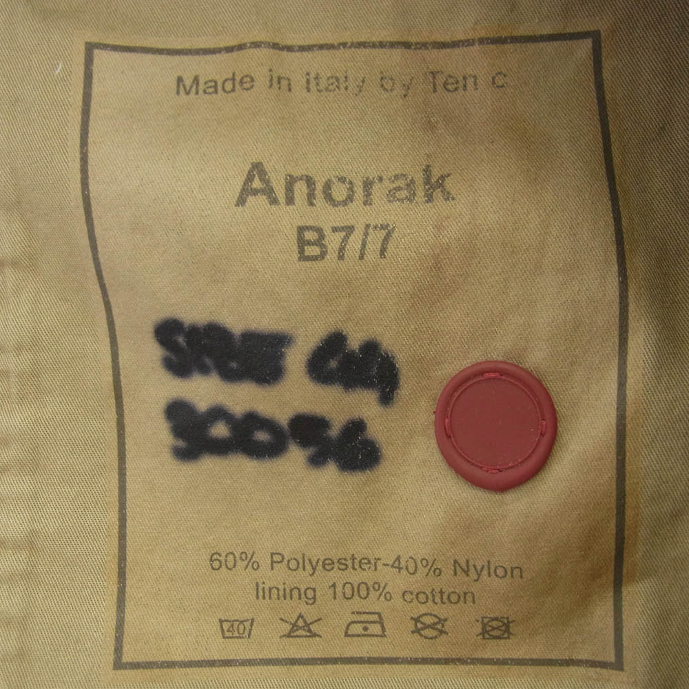 テンシー TC-J0102 ANORAK ライナー付き 高密度ナイロン ベンタイルミリクロス ミリタリー アノラック ジャケット ブラック系 B7/7【美品】【中古】