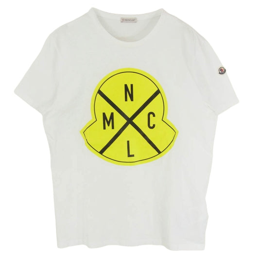 MONCLER モンクレール C-SCOM-19-18991 MAGLIA T-SHIRT マリア ロゴプリント ワッペン 半袖 Tシャツ ホワイト系 L【中古】