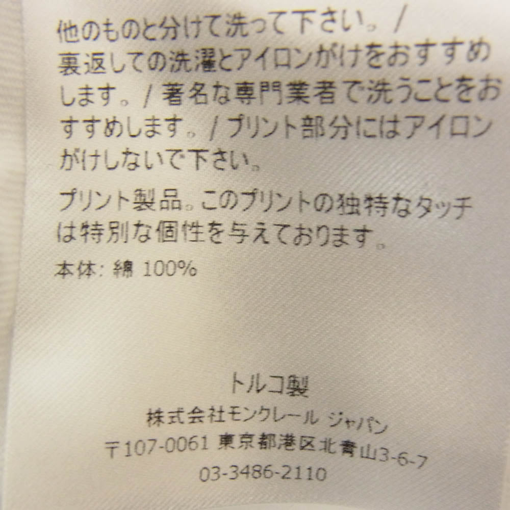 MONCLER モンクレール C-SCOM-19-18991 MAGLIA T-SHIRT マリア ロゴプリント ワッペン 半袖 Tシャツ ホワイト系 L【中古】