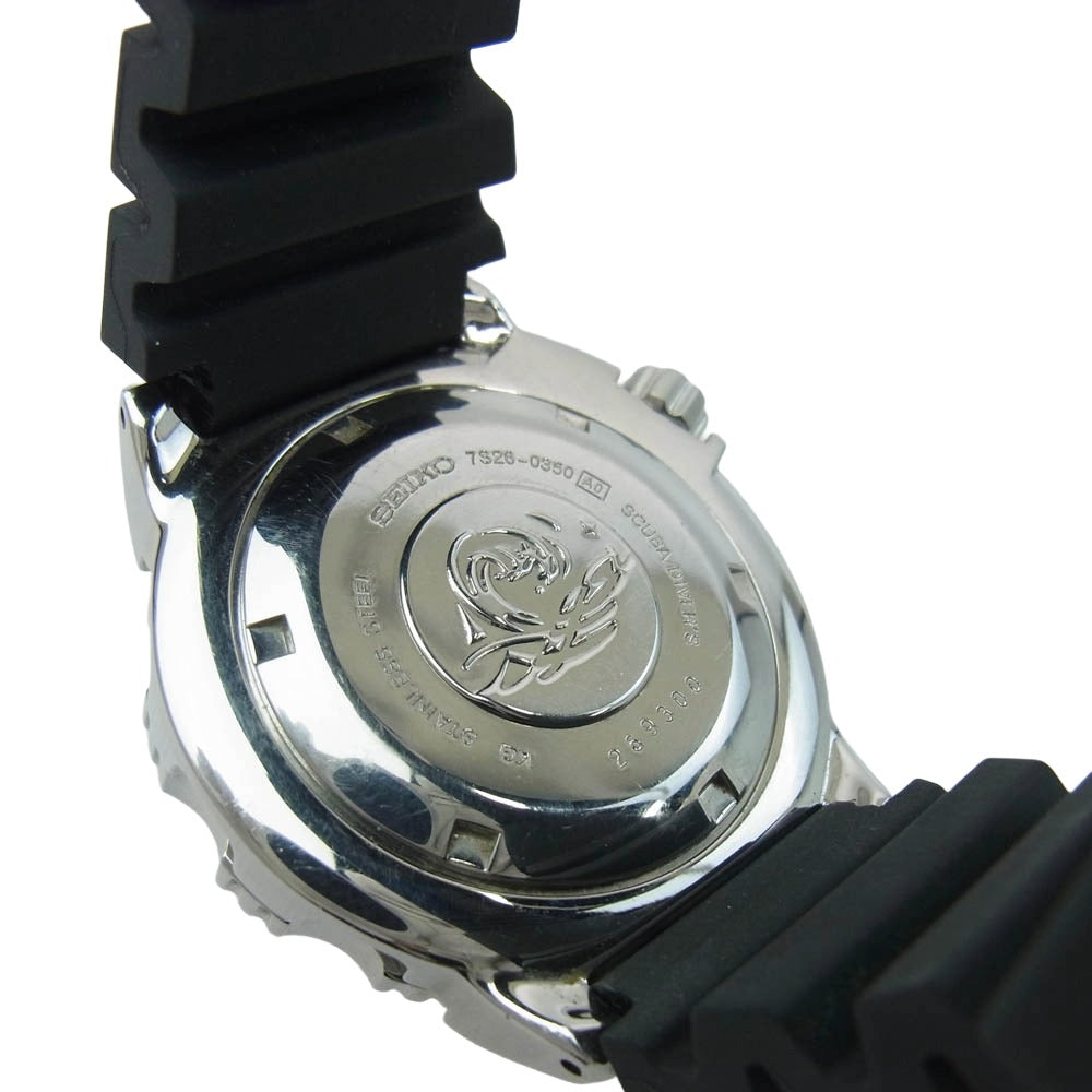 SEIKO セイコー SKX779KG 7S26-0350 ダイバーズ ブラックモンスター 自動巻き ウォッチ 腕時計 シルバー系【中古】