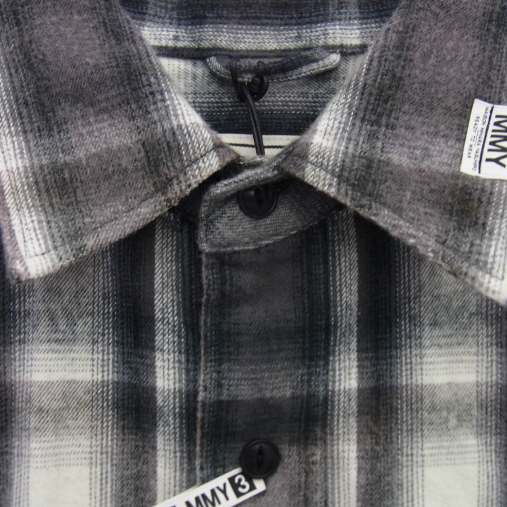 Maison MIHARA YASUHIRO メゾンミハラヤスヒロ 25AW J15SH181 Vintage Like Check Shirt ヴィンテージ加工 チェック 長袖 シャツ グレー系 46【極上美品】【中古】