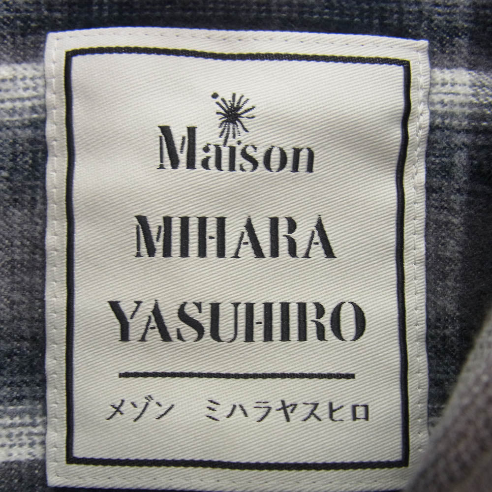 Maison MIHARA YASUHIRO メゾンミハラヤスヒロ 25AW J15SH181 Vintage Like Check Shirt ヴィンテージ加工 チェック 長袖 シャツ グレー系 46【極上美品】【中古】
