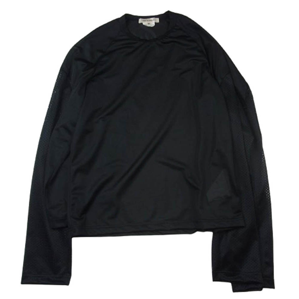 COMME des GARCONS コムデギャルソン AD2024 GO-T022 メッシュ切替 長袖 アームデザイン シースルー カットソー ブラック系 M【中古】