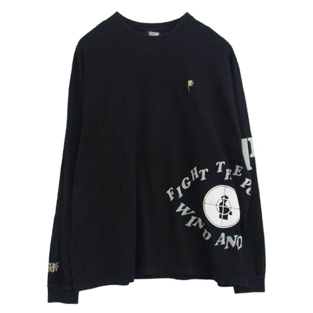 WIND AND SEA ウィンダンシー WDS-PEFTP-04 Public Enemy Palmtree L/S Tee パブリック エネミー カットソー 長袖 Tシャツ ブラック系 L【中古】